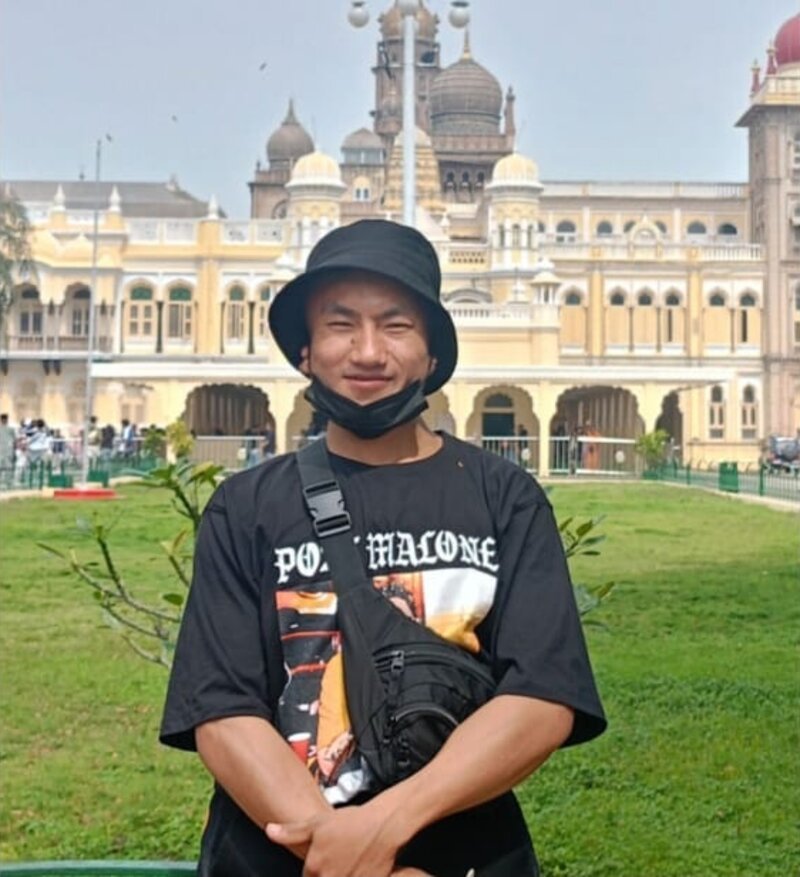 Portrait of Hrangao Shangkannah, deaf student artist at Star Sign School